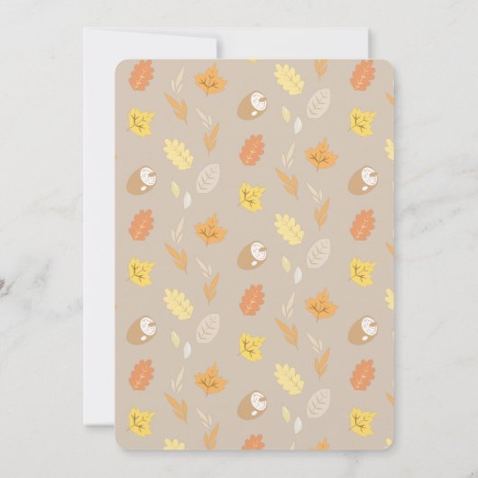 秋の愛の秋のリース車で赤ちゃんシャワー 招待状 (裏面)