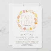 秋の愛の秋のリース車で赤ちゃんシャワー 招待状 (正面)