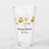 秋の愛の秋結婚の名前と日付 タンブラーグラス (裏面)