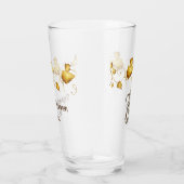 秋の愛の秋結婚の名前と日付 タンブラーグラス (右)