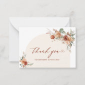 秋の愛の花の水の色ブライダルシャワー ノートカード (正面)