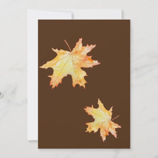 秋の愛の葉カボチャの赤ちゃんシャワーテンプレート 招待状 (裏面)