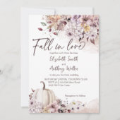 秋の愛の葉カボチャ結婚の 招待状 (正面)