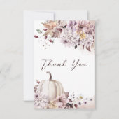 秋の愛の赤ちゃんシャワーの葉カボチャあなた感謝していを発見 サンキューカード (正面)