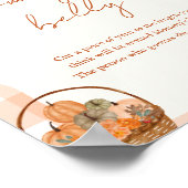 秋の愛の赤ちゃんシャワーママの腹のサイン ポスター (角)