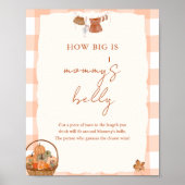 秋の愛の赤ちゃんシャワーママの腹のサイン ポスター (正面)