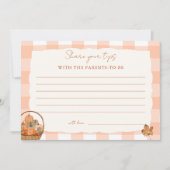 秋の愛の赤ちゃんシャワー子育てチップjarカード 招待状 (正面)