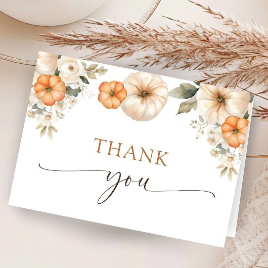 秋の愛の赤ちゃんシャワー秋の折り畳み感謝 サンキューカード