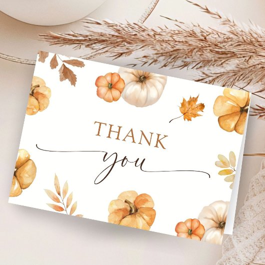 秋の愛の赤ちゃんシャワー秋の折り畳み感謝 サンキューカード