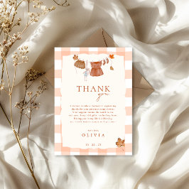 秋の愛の赤ちゃんシャワー サンキューカード