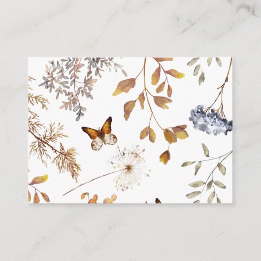 秋の愛の赤ちゃんシャワー、フローラおむつラッフル エンクロージャーカード (裏面)