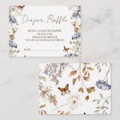 秋の愛の赤ちゃんシャワー、フローラおむつラッフル エンクロージャーカード (正面/裏面)