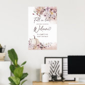 秋の愛の赤ちゃんシャワーbohoパステル歓迎サイン ポスター (ホームオフィス)