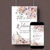 秋の愛の赤ちゃんシャワーbohoパステル歓迎サイン ポスター