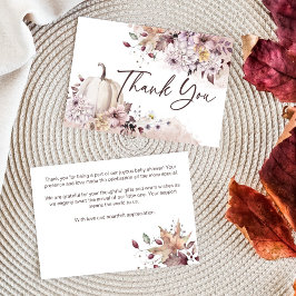 秋の愛の赤ちゃんシャワーboho pumpkin 感謝してい you サンキューカード