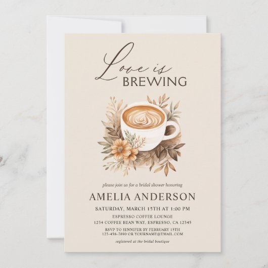 秋の愛はブルーイングぼほ秋ブライダルシャワー 招待状 (正面)