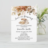 秋の愛は醸造ブライダルシャワーコーヒーバー 招待状 (スタンド正面)