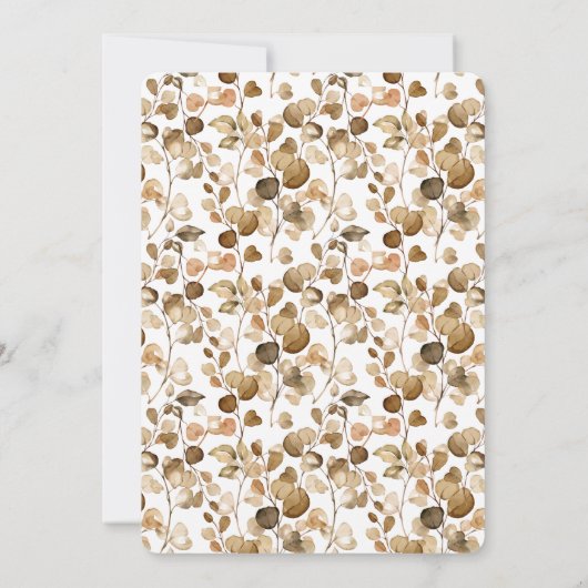 秋の愛は醸造ブライダルシャワーコーヒーバー 招待状 (裏面)