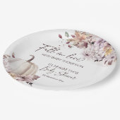 秋の愛パステルbohoパンプキンベビーシャワー ペーパープレート (アングル)