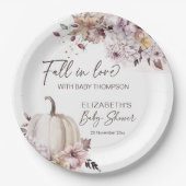 秋の愛パステルbohoパンプキンベビーシャワー ペーパープレート (正面)