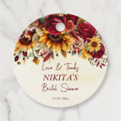 秋の愛ブルゴーニュバラひまわり感謝していあなた フェイバータグ (正面)