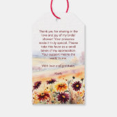 秋の愛ブルゴーニュdahliasブライダルシャワーの好意 ギフトタグ (裏面)