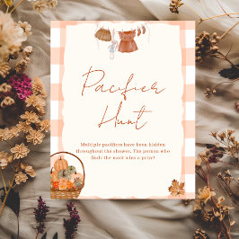 秋の愛ベビーシャワーおしゃぶり狩りサイン ポスター