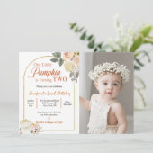 秋の愛2nd誕生日さび花かぼちゃ 招待状 (スタンド正面)