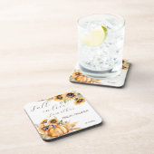 秋の愛bohoかぼちゃひまわり花の好意 コースター (右側)