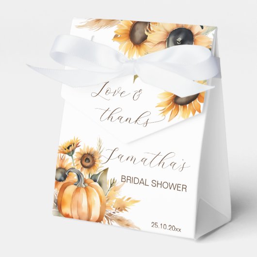 秋の愛bohoかぼちゃひまわり花の好意 フェイバーボックス (正面サイド)