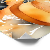 秋の愛bohoかぼちゃひまわり花の歓迎サイン ポスター (角)