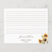 秋の愛bohoかぼちゃひまわり花レシピカード (裏面)