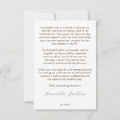 秋の愛bohoかぼちゃヒマワリブライダルシャワー サンキューカード (裏面)