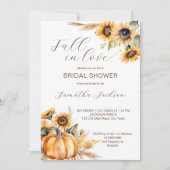 秋の愛bohoかぼちゃヒマワリブライダルシャワー 招待状 (正面)