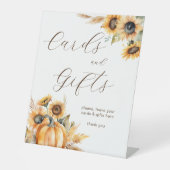 秋の愛bohoカボチャひまわり花ギフトテーブル 台座サイン (正面)