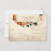 秋の感じエレガントフローラRSVP食事の選択カード 出欠カード (正面)