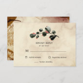 秋の感じフローラRSVP応答カード 出欠カード (正面/裏面)