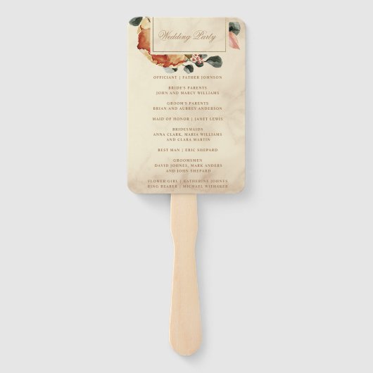 秋の感じ結婚式 プログラム ハンドファン (裏面)