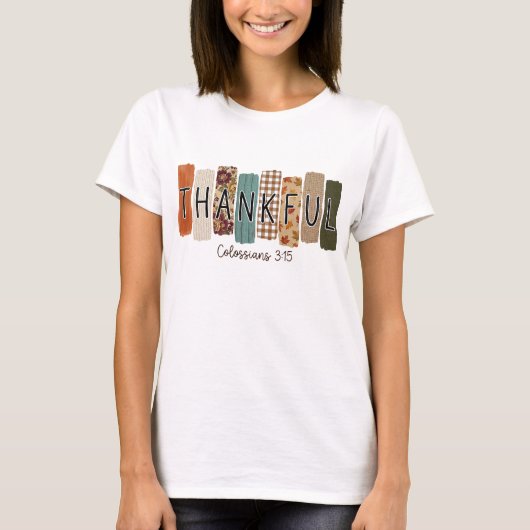 秋の感謝の言葉 Tシャツ (正面)