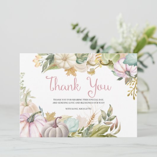 秋の感謝を伝えるパンプキンカード サンキューカード (スタンド正面)