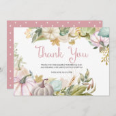 秋の感謝を伝えるパンプキンカード サンキューカード (正面/裏面)