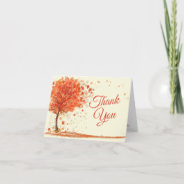 秋の感謝カード、木の実りのブライダルシャワー サンキューカード