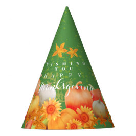 秋の感謝グリーン パーティーハット