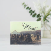 秋の感謝レトロコーン コーンスタック収穫 ポストカード (スタンド正面)