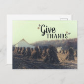 秋の感謝レトロコーン コーンスタック収穫 ポストカード (正面/裏面)