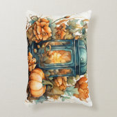 秋の感謝祭かぼちゃのランタンハーベスト アクセントクッション (正面(垂直))