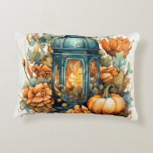 秋の感謝祭かぼちゃのランタンハーベスト アクセントクッション (裏面)