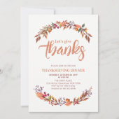 秋の感謝祭のディナー招待状 招待状 (正面)