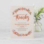秋の感謝祭のディナー招待状（農村風） 招待状 (スタンド正面)