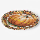 秋の感謝祭の人気カボチャコレクション ペーパープレート (アングル)